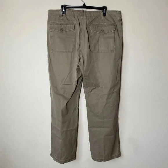 Vintage Banana Republic Men's 36x34 Flat Front Straight Leg Chino Brown Pants - Picture 9 of 14